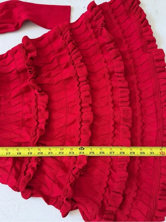 MUSE BY MARCHESA Calla Knitted Lycra Mock Neck Layered Tiered Ruffle Dress XS - Picture 10 of 10